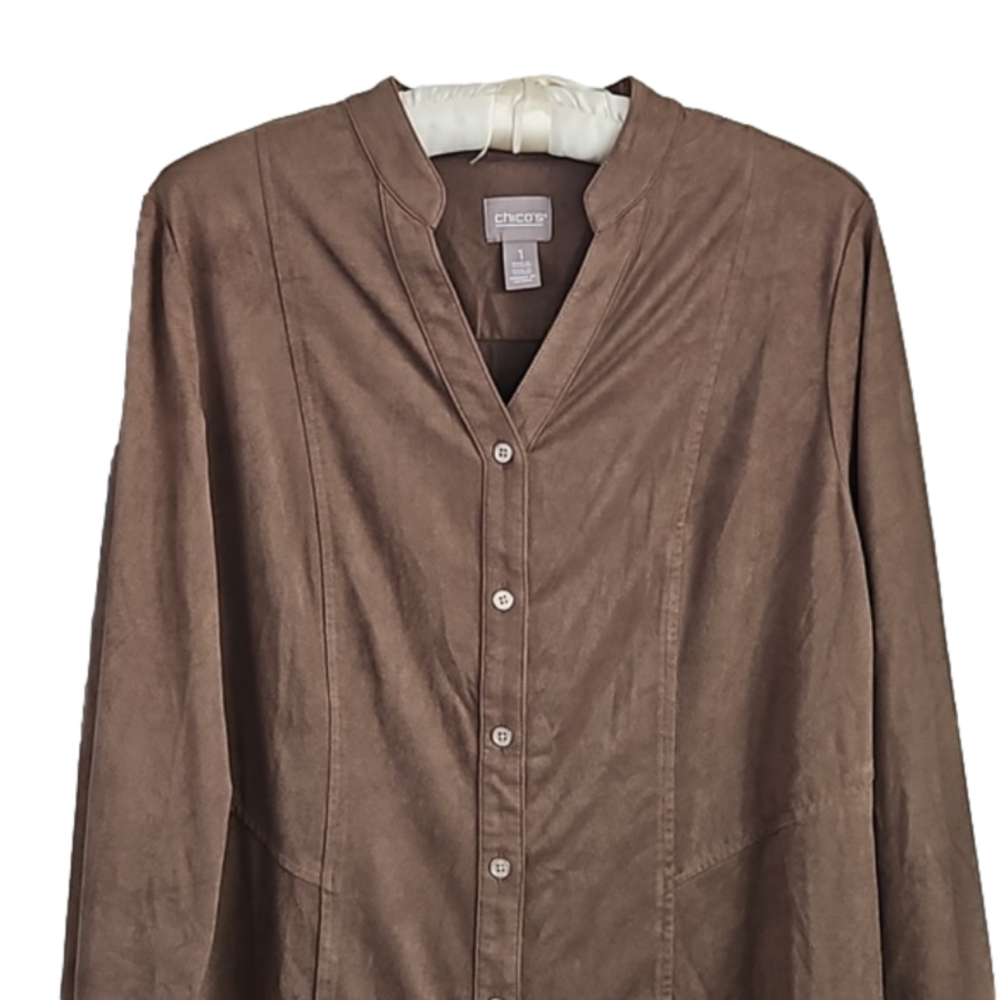 CHICO Brown Blouse Size 1